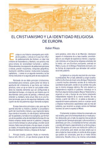 El cristianismo y la identidad religiosa de Europa ... - Pliegos de Yuste