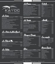Discover our brochure - Restaurant Le Kayoc