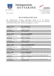 Kundmachung Flächenwidmung - Marktgemeinde GUTTARING