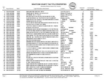 list of tax-title properties - Whatcom County