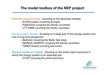 Improving the Nordic energy system models within the NEP model ...