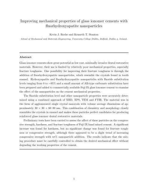 Improving mechanical properties of glass ionomer cements with ...
