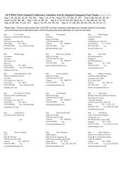 ACCED-I 33rd Annual Conference Attendee List by Region ...