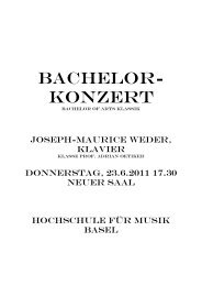 BACHELOR- KONZERT - Musik-Akademie Basel