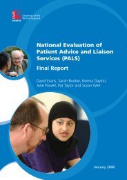 National Evaluation of Patient Advice and Liaison Services (PALS ...