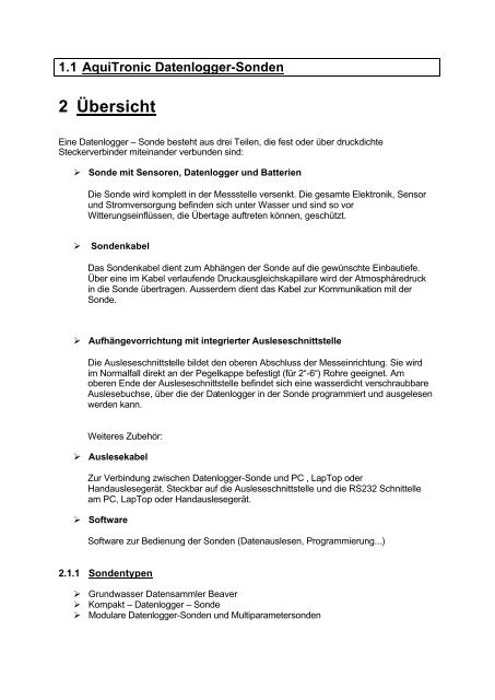 Technisches Handbuch aktuell - Aquitronic