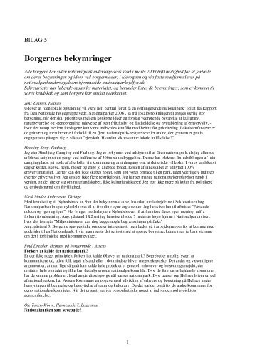 Borgernes bekymringer - Nationalpark Sydfyn
