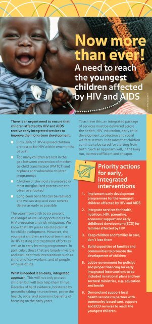 Now more than ever” a need to reach the youngest children affected by HIV AIDs