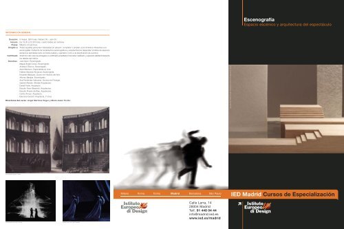 Escenografía. El espacio escénico y arquitectura del ... - IED Madrid