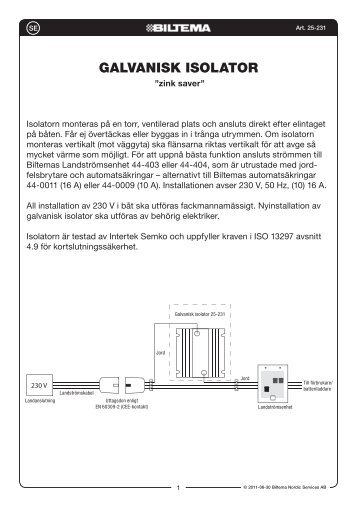 GALVANISK ISOLATOR - Biltema