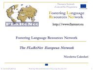 Fostering Language Resources Network - The FLaReNet European ...