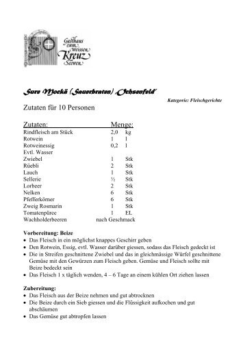 Sure Mockä (Sauerbraten) ‚Ochsenfeld'