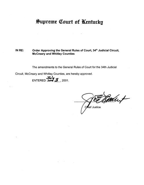 Local Circuit Rules - Kentucky Court of Justice