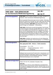 Art.-Nr.: HWS 2000 â ISOLIERSCHAUM - ipros