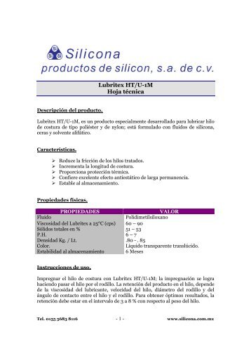 Lubritex HTU 1M.pdf - Silicona.com.mx