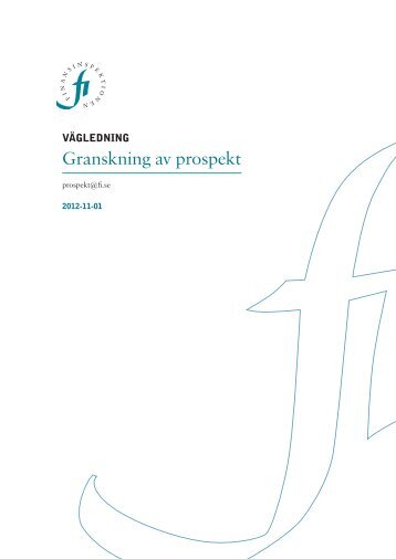 Granskning av prospekt - Finansinspektionen