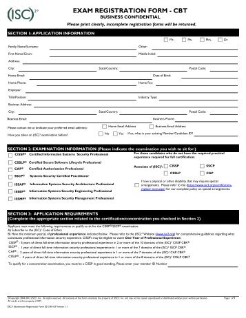 CBT Examination Registration Form - ISC