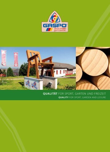 Qualität - GASPO Sportartikel und Gartenmöbel