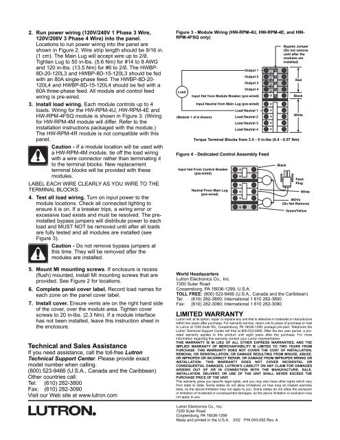 043-092a HWBP-8D Instr Sheet - Lutron