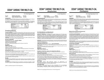 cedia® cardiac tdm multi-cal cedia® cardiac tdm ... - Tema Ricerca