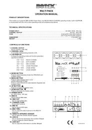 MULTI PACK OPERATION MANUAL