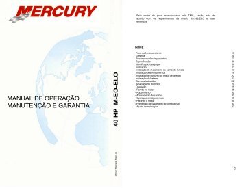 MANUAL DE OPERAÇÃO MANUTENÇÃO E GARANTIA - Mercury