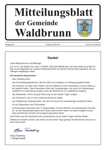 Dan ke! - Gemeinde Waldbrunn in Unterfranken