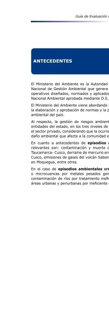 Guía de evaluación de riesgos ambientales - CDAM - Ministerio del ...