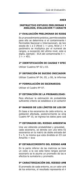 Guía de evaluación de riesgos ambientales - CDAM - Ministerio del ...