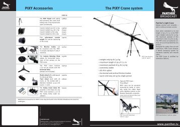 The PIXY Crane system PIXY Accessories