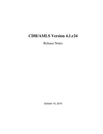 CDH/AMLS Version 4.1.r24 - CDH AG
