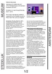 PRESS RELEASE Attendance for MIKE KELLEY ... - Stedelijk Museum
