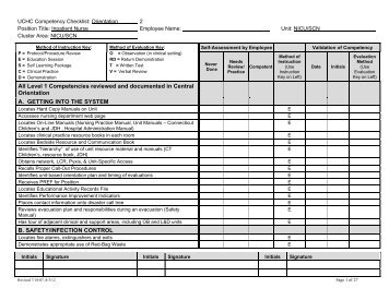 All Level 1 Competencies reviewed and documented in Central ...