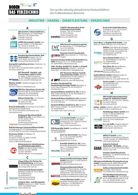 DAS VERZEICHNIS BODEN - EstrichTechnik