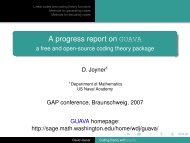 A progress report on GUAVA - a free and open-source coding theory ...