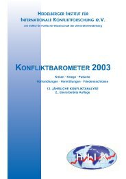 Konfliktbarometer 2003 - Heidelberger Institut fÃ¼r Internationale ...