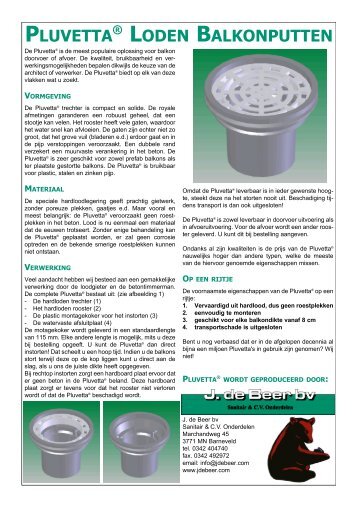 Pluvetta folder - De Beer