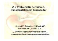 Zur Problematik der Nieren- transplantation im Kindesalter