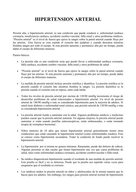 Causas de aumento de la presión arterial