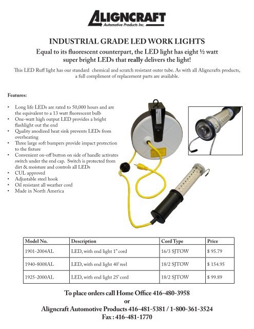 INDUSTRIAL GRADE LED WORK LIGHTS - Ctequipmentguide.ca