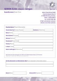 Bestellformular SERION ELISA classic / antigen - virion\serion