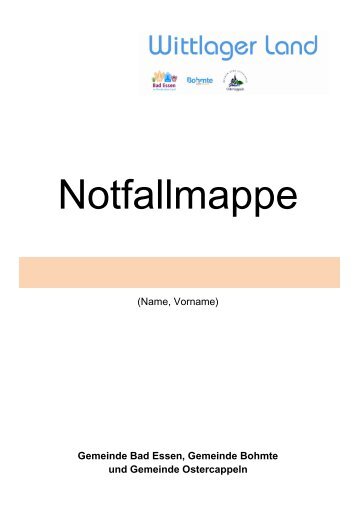 Notfallmappe - Wittlager Land