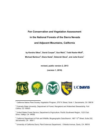Sierra Nevada Fen Vegetation Report - California Native Plant Society