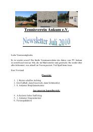 Vereinsnewsletter Juli 2010 - Tennisverein Ankum e.V.