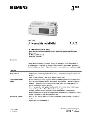 Universalus valdiklis RLU2 - Siemens