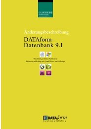 DATAform- Datenbank 9.1 - Database-publishing mit DATAform