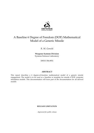 A Baseline 6 Degree of Freedom (DOF) Mathematical Model of a ...