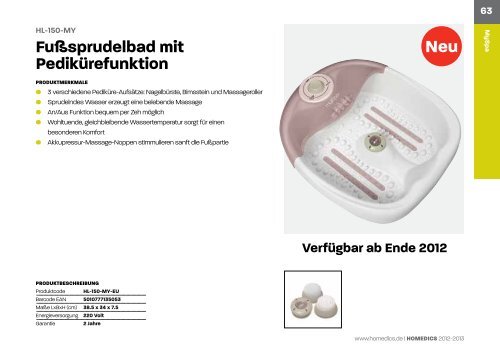 HoMedics Katalog 2012/2013 - Schimek Electronics