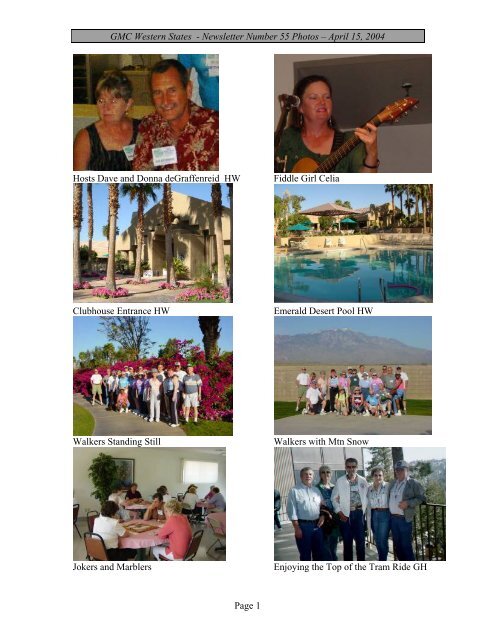 Gmc Western States Newsletter Number 55 Photos Gmcws Org