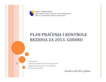 PLAN PRAÄENJA I KONTROLE REZIDUA ZA 2013. GODINU